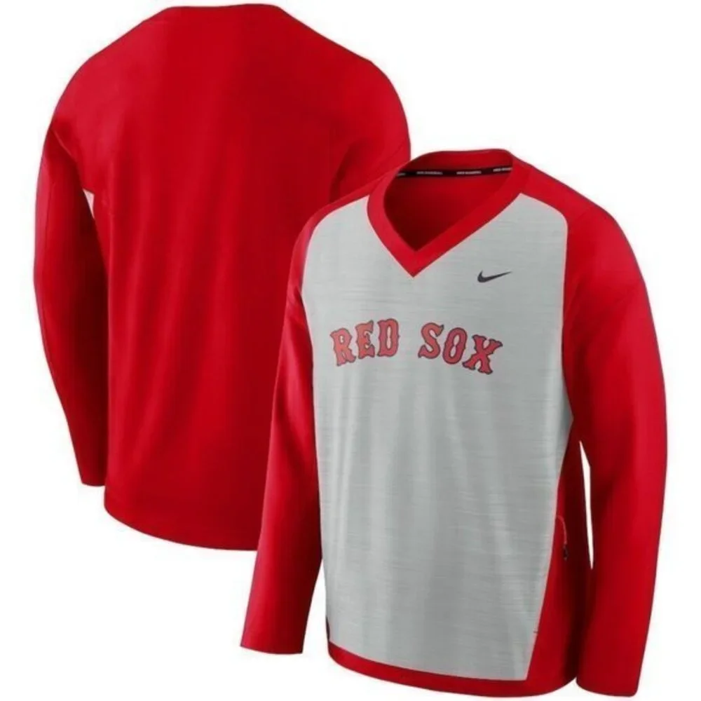 Nike Boston Red Sox Performance Pullover Windshirt Men's Size‎ L Red Gray